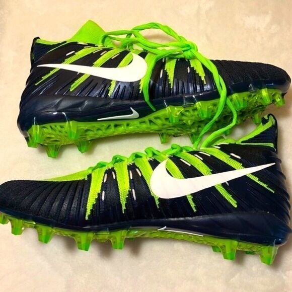 NIKE ALPHA MENACE PRO GREEN/NAVY CLEATS 15 NEW - Picture 1 of 9